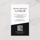 Carte De Visite Code QR Noir Photo Maquillage Vertical (Dos)