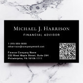 Carte De Visite Code QR noir professionnel