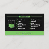 Carte De Visite Code QR noir vert aménagement paysager moderne de (Dos)