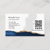 Carte De Visite Code QR Nota Mobile de la marine moderne (Dos)