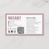 Carte De Visite Code QR | Notaire mobile moderne gris rose (Dos)