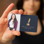 Carte De Visite Code QR Notaire Professionnel Élégant Marine Mobil