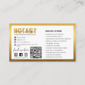 Carte De Visite Code QR | Notaire public mobile moderne en or (Dos)