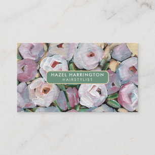 Carte De Visite Code QR numérisable Abstrait floral 