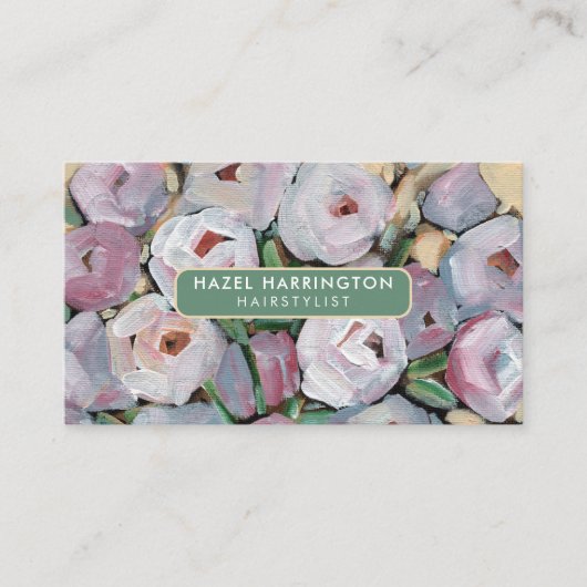 Carte De Visite Code QR numérisable Abstrait floral  (Devant)