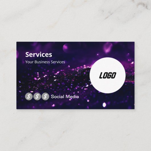 Carte De Visite Code QR numérisable du logo moderne violet (Dos)