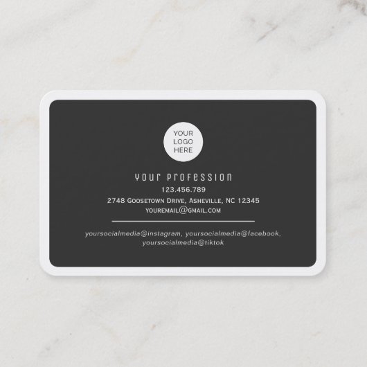 Carte De Visite Code QR numérisé professionnel ou professionnel (Dos)