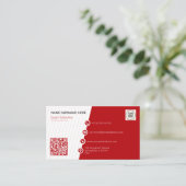 Carte De Visite Code QR officiel rouge moderne professionnel (Debout devant)