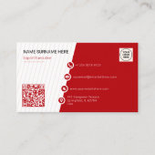 Carte De Visite Code QR officiel rouge moderne professionnel (Devant)