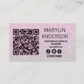 Carte De Visite Code QR Ombre Lash Tech de la Parties scintillant  (Dos)