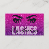 Carte De Visite Code QR Ombre Lash Tech Parties scintillant gras é (Devant)