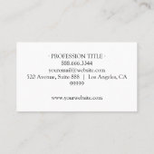 Carte De Visite Code QR Onyx Black Elegant Masculine (Dos)