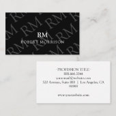 Carte De Visite Code QR Onyx Black Elegant Masculine (Devant / Derrière)