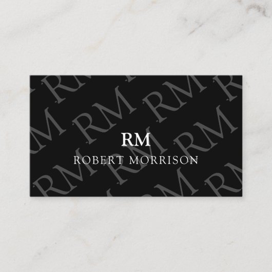 Carte De Visite Code QR Onyx Black Elegant Masculine (Devant)