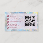 Carte De Visite Code QR Opale Lavande Élégant Professionnel (Dos)
