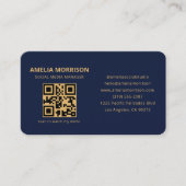 Carte De Visite Code QR Or Bleu Marine (Devant)