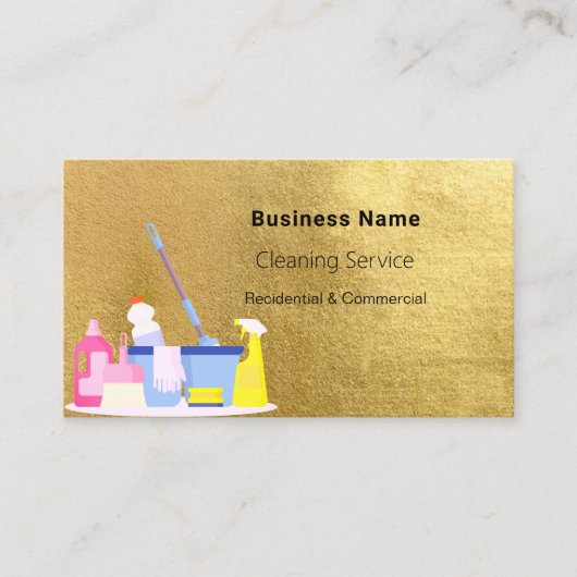 Carte De Visite Code QR or du service de nettoyage (Devant)