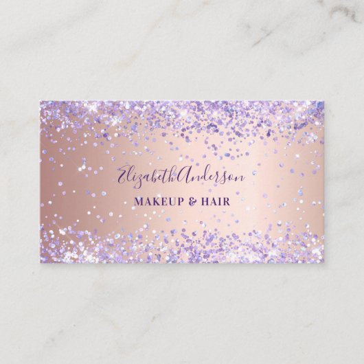 Carte De Visite code qr or lavande rose (Devant)