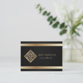 Carte De Visite Code QR Or Moderne Consultant (Debout devant)
