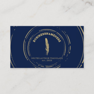 Carte De Visite Code QR Or Notaire Mobile Écrivain Navy Or
