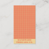 Carte De Visite Code QR Orange À damiers Motif moderne (Devant)