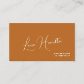 Carte De Visite Code QR orange brûlé influenceuse beauté moderne  (Devant)