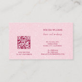 Carte De Visite Code QR Pailleté Fleur de Cerisier Rose (Dos)