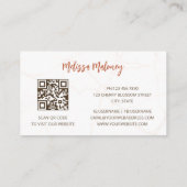 Carte De Visite Code QR | Pampas Aquarelle de graisse Boho (Dos)