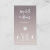 Carte De Visite Code QR | Papillon Lune Taupe Beige Tan Gradient (Devant)