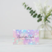 Carte De Visite Code QR Parties scintillant Opale Iridescente (Debout devant)