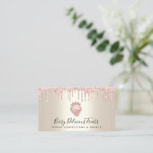 Carte De Visite Code QR Parties scintillant rose fraise Confection (Debout devant)