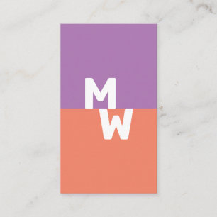 Carte De Visite Code QR pastel monogramme minimaliste