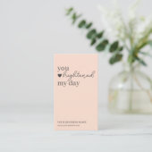 Carte De Visite Code QR Peach Modern Script, Bougie Merci (Debout devant)