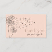 Carte De Visite Code QR Peach Modern Script, Bougie Merci (Devant)