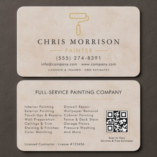 Carte De Visite Code QR Peintre
