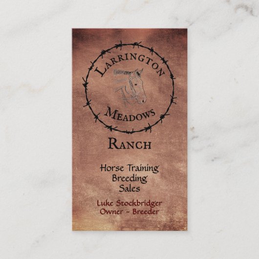 Carte De Visite Code QR personnalisable du logo du ranch (Devant)
