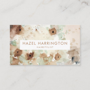 Carte De Visite Code QR personnalisé Aquarelle scannable Floral Bo