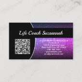 Carte De Visite Code QR personnalisé avec ombre violette professio (Devant)