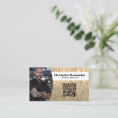 Carte De Visite Code QR personnalisé avec texture de peau de serpe (Debout devant)