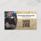 Carte De Visite Code QR personnalisé avec texture de peau de serpe (Devant)