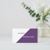 Carte De Visite Code QR personnalisé blanc violet (Debout devant)