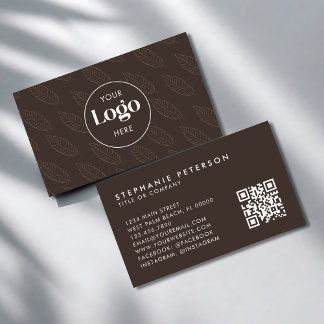 Carte De Visite Code QR personnalisé botanique minimaliste terreux