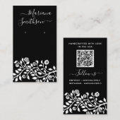 Carte De Visite Code QR personnalisé Boucles d'oreilles noires Car (Devant / Derrière)