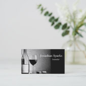 Carte De Visite Code QR personnalisé de bouteille de vin sommelier (Debout devant)