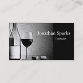 Carte De Visite Code QR personnalisé de bouteille de vin sommelier (Devant)