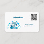 Carte De Visite Code QR personnalisé des services de nettoyage (Devant)