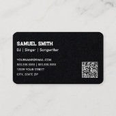 Carte De Visite Code QR personnalisé DJ (Dos)