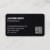 Carte De Visite Code QR personnalisé du commandant d'aéronef (Dos)