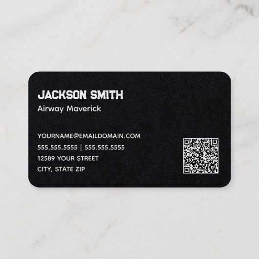 Carte De Visite Code QR personnalisé du commandant d'aéronef (Dos)