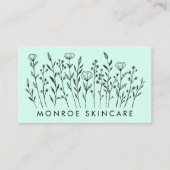 Carte De Visite Code QR personnalisé fleur sauvage élégant Art Chi (Devant)